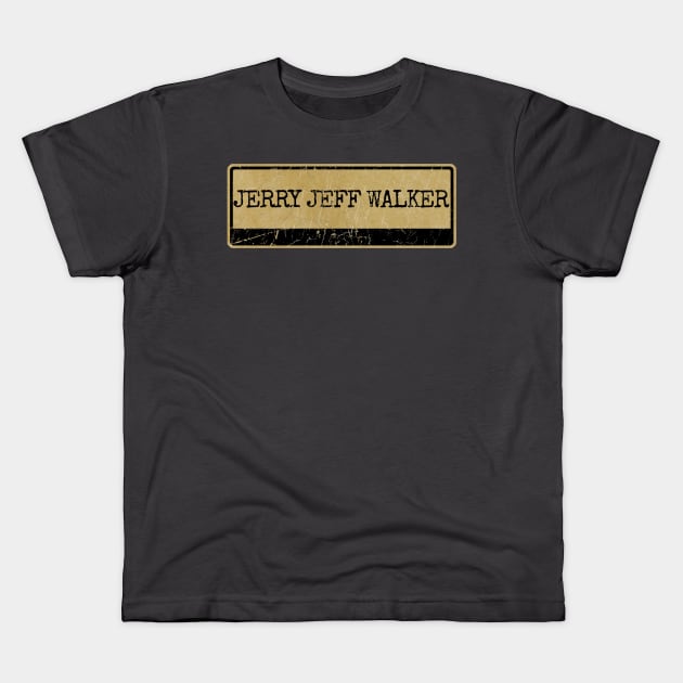 Aliska text black retro - Jerry Jeff Walker Kids T-Shirt by Aliska